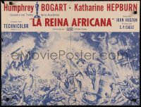1g0314 AFRICAN QUEEN Spanish/US 21x27 special poster 1950s Humphrey Bogart & Katharine Hepburn!