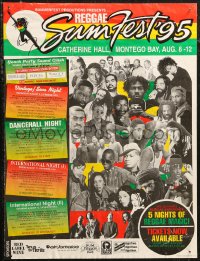 1g0262 REGGAE SUMFEST '95 18x24 Jamaican music poster 1995 experience 5 nights of reggae magic!