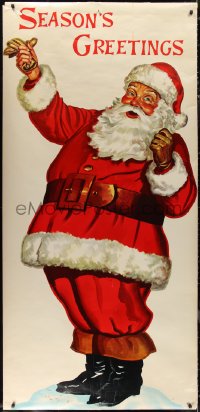 1g0028 SANTA CLAUS 36x76 special poster 1960s great art of the most famous Christmas icon!