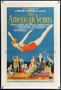 1h0905 AMERICAN VENUS linen 1sh 1926 stone litho of Neptune & Atlantic City Miss America contestants