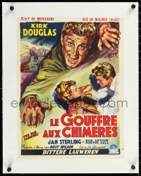 1h0849 ACE IN THE HOLE linen Belgian 1951 Billy Wilder classic, different art of Kirk Douglas by Wik!