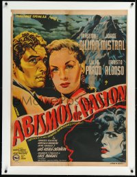 1h0799 ABISMOS DE PASION linen Mexican poster 1954 Bunuel's Wuthering Heights adaptation, very rare!