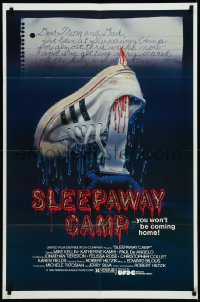 1h0285 SLEEPAWAY CAMP 1sh 1983 a nice place for summer vacation, a perfect place to die, cool art!