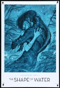 1h0535 SHAPE OF WATER heavy stock 27x40 special poster 2017 Guillermo del Toro, best James Jean art!