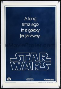 1h1359 STAR WARS linen style B teaser 1sh 1977 a long time ago in a galaxy far, far away...!