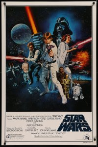 1h0547 STAR WARS style C int'l 1sh 1977 George Lucas sci-fi epic, art by Tom William Chantrell!