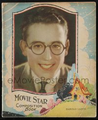 1j0038 HAROLD LLOYD 7x8 notebook 1920s portrait on the cover of this Movie Star Composition Book!