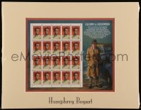 1j0067 HUMPHREY BOGART signed matted Legends of Hollywood stamp sheet 1997 by artist Michael Deas!