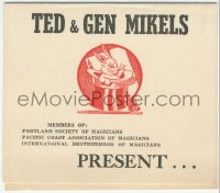 1j0077 TED V. MIKELS promo card 1950 Magic, Mirth & Mystery for every occasion, rare!