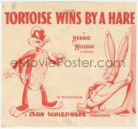 1j0001 TORTOISE WINS BY A HARE 8x8 one-sheet snipe 1943 Merrie Melodie Bugs Bunny cartoon, rare!