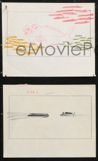 1j0052 INCREDIBLE MR. LIMPET group of 6 6x7 animation art 1964 actual movie storyboard panels!