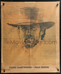 1j0013 PALE RIDER 14x23 newspaper ad 1985 opens to 23x28 poster with Dudash art of Clint Eastwood!