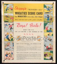 1j0069 SKIPPY membership form 1930s Wheaties Score Card to become a Captain of the S.S.S.S.!
