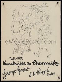 1k0025 KUNSTHALLE IM CHEMNITZ 18x24 German museum/art exhibition 1929 George Grosz art of musicians!