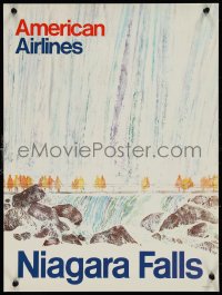 1k0030 AMERICAN AIRLINES NIAGARA FALLS 2-sided 15x20 travel poster 1974 cool art of the falls!