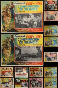 1m0061 LOT OF 17 MEXICAN LOBBY CARDS 1950s-1970s great scenes from a variety of different movies!