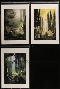 1m0057 LOT OF 3 SIGNED 13x19 SCI-FI ART PRINTS 1990s cool futuristic & medieval images!