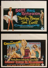 1m0046 LOT OF 7 UNFOLDED BELGIAN REPRODUCTION POSTERS 1990s great classic movie images!