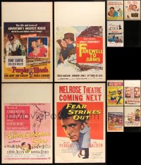 1m0072 LOT OF 11 MOSTLY FORMERLY FOLDED WINDOW CARDS 1950s-1960s a variety of movie images!