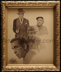 1p0006 HUMPHREY BOGART signed 18x22 art print 1970s images from several different movies by Able Art
