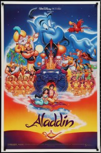 1r0932 ALADDIN DS 1sh 1992 Walt Disney Arabian fantasy cartoon, Calvin Patton art of cast!