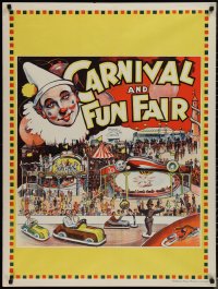 1r0006 MAMMOTH CIRCUS: CARNIVAL & FUN FAIR 30x40 English circus poster 1930s cool art of fun rides!