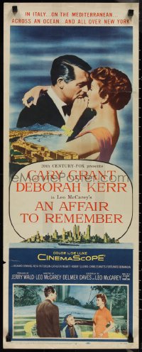 1r0878 AFFAIR TO REMEMBER insert 1957 romantic close-up art of Cary Grant & Deborah Kerr!