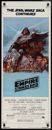 1r0890 EMPIRE STRIKES BACK style B insert 1980 George Lucas sci-fi classic, light blue art by Jung!