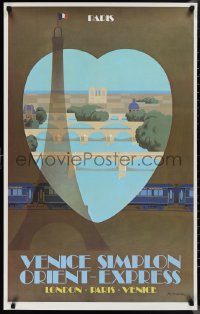 1r0044 VENICE SIMPLON ORIENT EXPRESS 24x39 French travel poster 1981 Fix-Masseau!