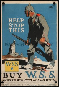 1r0051 HELP STOP THIS 10x14 WWI war poster 1917 Adolph Treidler art, keep him out of America!
