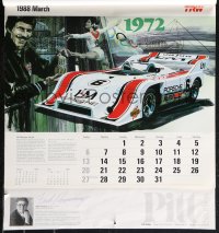 1r0003 TRW INC signed calendar 1988 by artist Fred Browning, great vintage Cars of the Olympic Years!