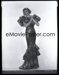 1s0033 CLAUDETTE COLBERT camera original 8x10 negative 1930s Paramount portrait in metallic dress!