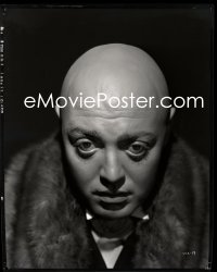 1s0078 MAD LOVE camera original 8x10 negative 1935 best portrait of bald Peter Lorre wearing fur!