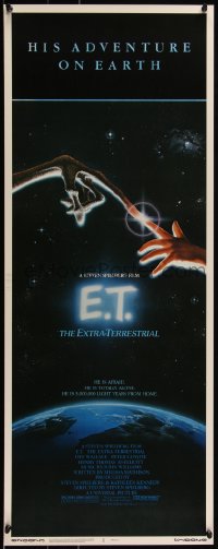 1w0690 E.T. THE EXTRA TERRESTRIAL insert 1982 Drew Barrymore, Steven Spielberg, John Alvin art!