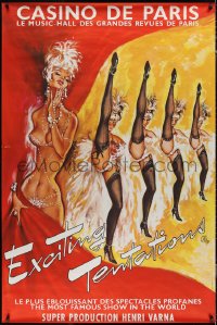 1w0012 CASINO DE PARIS 39x59 French stage poster 1960s Okley art of sexy showgirls kicking!