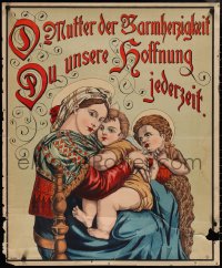 1w0247 O MUTTER DER BARMHERZIGKEIT 29x35 German special poster 1890s baby Jesus, Mary & angel!
