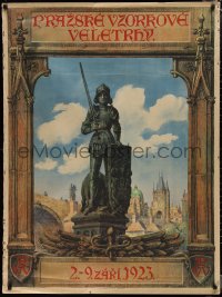 1w0033 PRAZSKE VZORKOVE VELETRHY 32x43 special poster 1923 Stapfer art of Knight Brunswik!