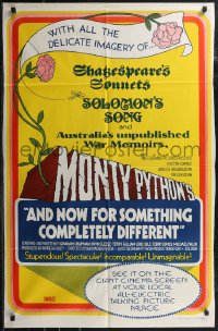 1y1390 AND NOW FOR SOMETHING COMPLETELY DIFFERENT Aust 1sh 1971 Monty Python, wacky taglines!