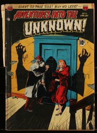 1y0362 ADVENTURES INTO THE UNKNOWN #11 comic book June 1950 cover art by Edvard Moritz, ACG!