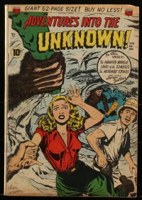 1y0363 ADVENTURES INTO THE UNKNOWN #14 comic book December 1950 cover art by Ogden Whitney, ACG!
