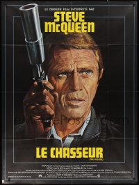 1y0024 HUNTER French 1p 1981 best different art of bounty hunter Steve McQueen by Jean Mascii!