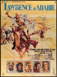 1y0033 LAWRENCE OF ARABIA French 1p 1963 David Lean classic, art of Peter O'Toole riding camel!