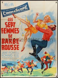1y0045 SEVEN BRIDES FOR SEVEN BROTHERS French 1p 1955 art of Jane Powell & Keel by Roger Soubie!