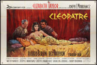 1y0061 CLEOPATRA French 2p 1963 Terpning art of Elizabeth Taylor, Richard Burton & Rex Harrison!