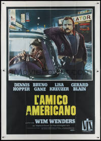 1y0239 AMERICAN FRIEND Italian 2p 1977 Dennis Hopper, Wim Wenders, cool design by Hans Peter Sickert!