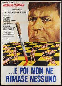 1y0240 AND THEN THERE WERE NONE Italian 2p 1974 Spagnoli art of Oliver Reed over chessboard war!