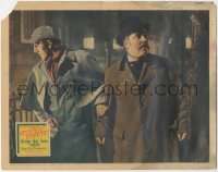 1y1025 ADVENTURES OF SHERLOCK HOLMES LC 1939 Basil Rathbone looking behind Nigel Bruce as Watson!