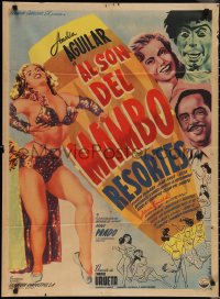 1y1427 AL SON DEL MAMBO Mexican poster 1950 Amalia Aguilar dances to the mambo, ultra rare!