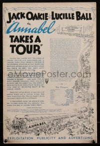 1y0065 ANNABEL TAKES A TOUR pressbook 1938 Lucille Ball at her loveliest, Jack Oakie, ultra rare!