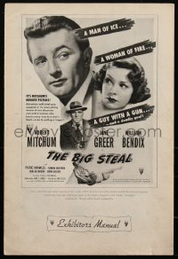 1y0069 BIG STEAL pressbook 1949 Robert Mitchum & Jane Greer, Don Siegel film noir, ultra rare!